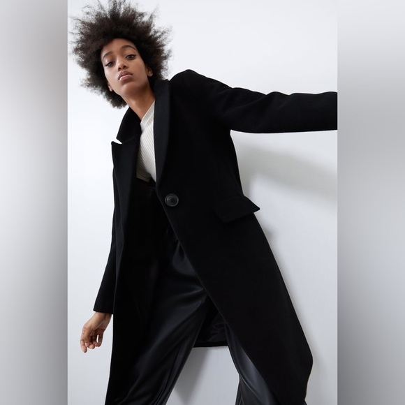 BUNDLE TO SAVE💲Zara Menswear Wool Blend Coat with Pockets - Picture 1 of 6